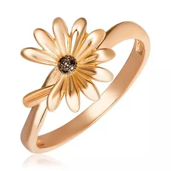 Серебряное кольцо с чёрными бриллиантами