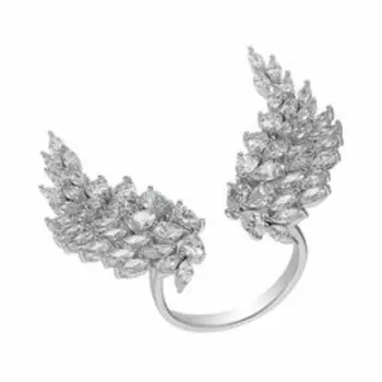 Серебряное кольцо с кубическим цирконием "Крылья"