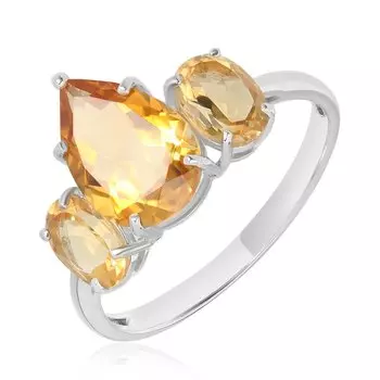 Серебряное кольцо с цитринами