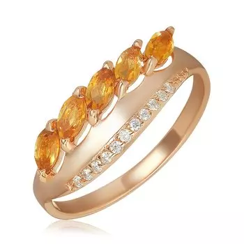 Серебряное кольцо с цитринами