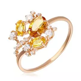 Серебряное кольцо с цитринами