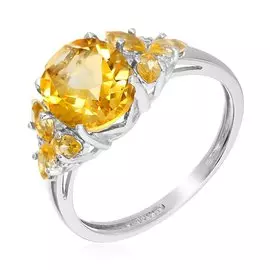 Серебряное кольцо с цитринами