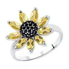 Серебряное кольцо с цитринами