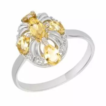 Серебряное кольцо с цитринами