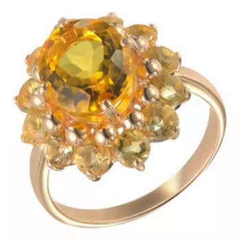 Серебряное кольцо с цитринами "Цветок"