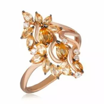 Серебряное кольцо с цитрином