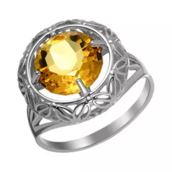 Серебряное кольцо с цитрином