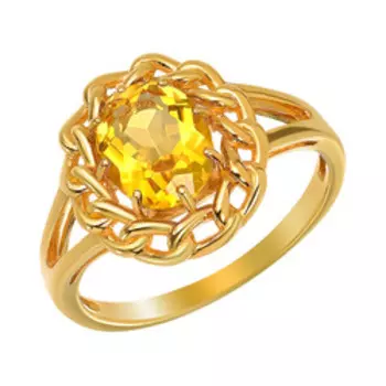 Серебряное кольцо с цитрином