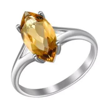 Серебряное кольцо с цитрином