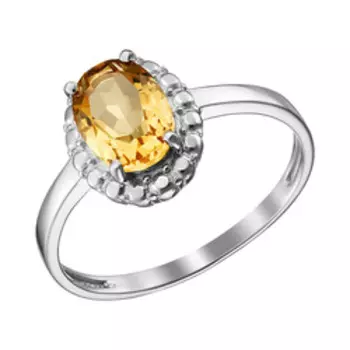 Серебряное кольцо с цитрином