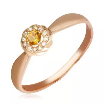 Серебряное кольцо с цитрином