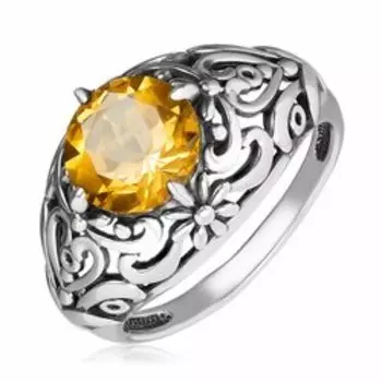 Серебряное кольцо с цитрином
