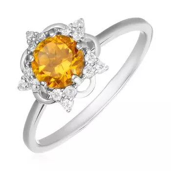 Серебряное кольцо с цитрином
