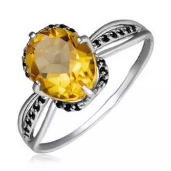 Серебряное кольцо с цитрином