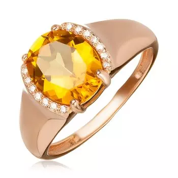 Серебряное кольцо с цитрином