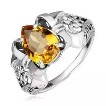 Серебряное кольцо с цитрином