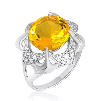 Серебряное кольцо с цитрином