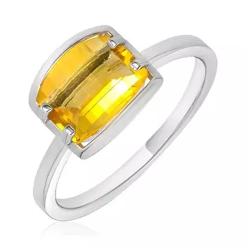 Серебряное кольцо с цитрином