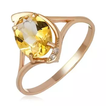 Серебряное кольцо с цитрином