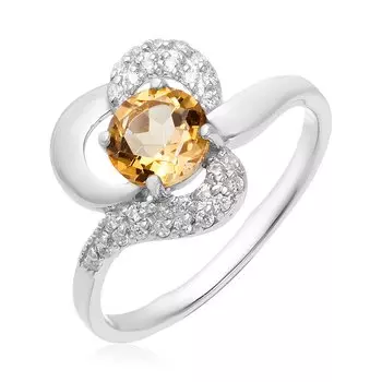 Серебряное кольцо с цитрином