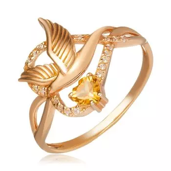 Серебряное кольцо с цитрином