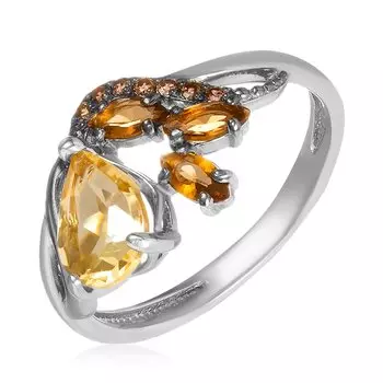 Серебряное кольцо с цитрином