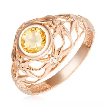 Серебряное кольцо с цитрином