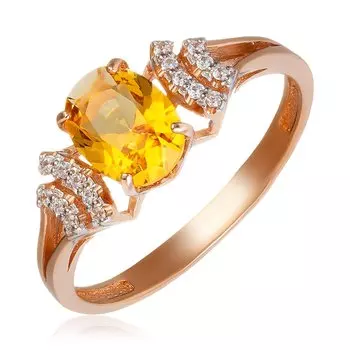 Серебряное кольцо с цитрином