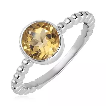 Серебряное кольцо с цитрином