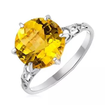 Серебряное кольцо с цитрином