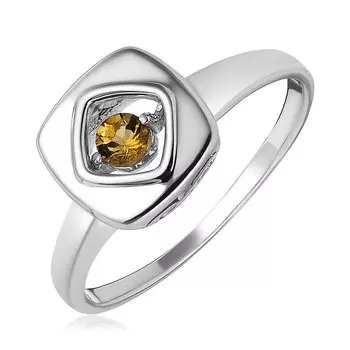 Серебряное кольцо с цитрином