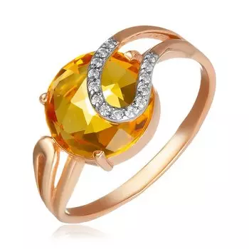 Серебряное кольцо с цитрином