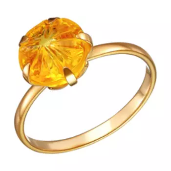 Серебряное кольцо с цитрином "Цветок"