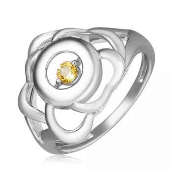 Серебряное кольцо с цитрином "Танцующий камень"