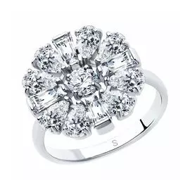 Серебряное кольцо с фианитами