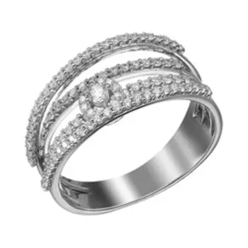 Серебряное кольцо с фианитами