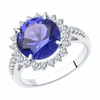 Кольцо из серебра с фианитами