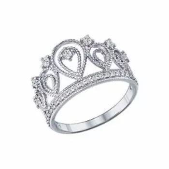 Серебряное кольцо с фианитами