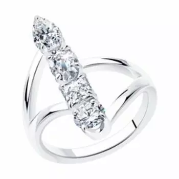 Серебряное кольцо с фианитами