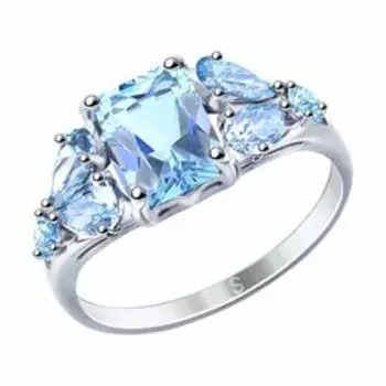 Серебряное кольцо с фианитами