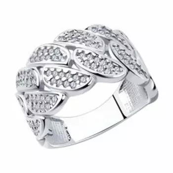 Кольцо из серебра с фианитами