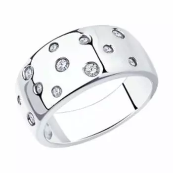 Кольцо из серебра с фианитами