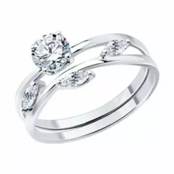 Серебряное кольцо с фианитами