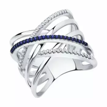 Кольцо из серебра с фианитами