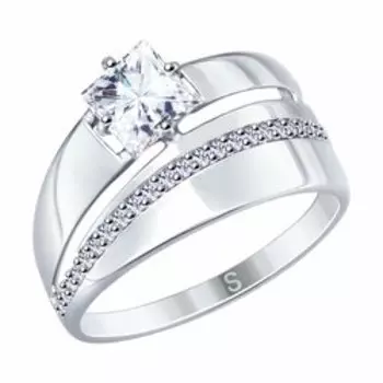 Серебряное кольцо с фианитами