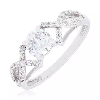 Серебряное кольцо с фианитами