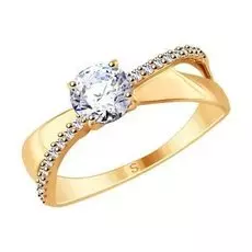 Серебряное кольцо с фианитами