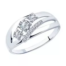 Серебряное кольцо с фианитами
