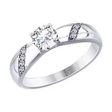 Серебряное кольцо с фианитами