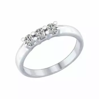 Серебряное кольцо с фианитами Swarowski